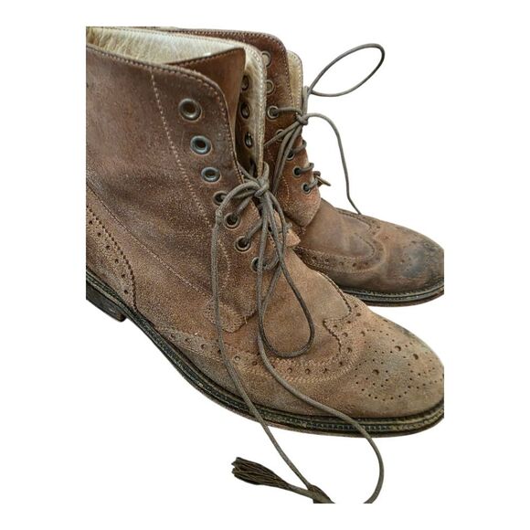 BILLY REID Oiled Suede Wingtip Brogue Boots -‎ Size 8 1/2